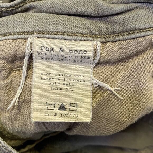 Rag & Bone Skinny Jeans Size 26 Dist Army Green Stretch Denim W1541O337 - Picture 4 of 13